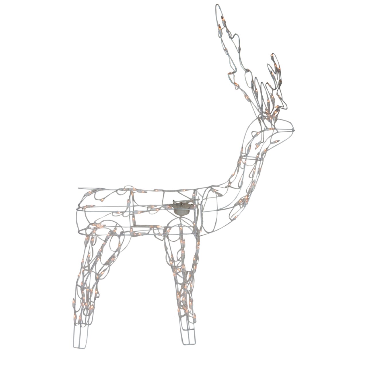 Northlight Lighted Standing and Animated Outdoor Christmas Reindeer - 48" - White - Clear Lights